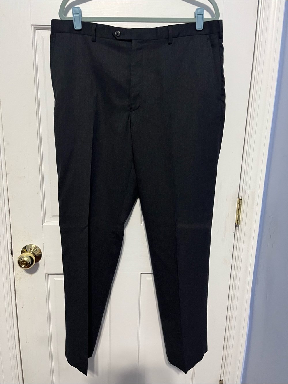 Men's Black Dress Pants - Classic Formal Trousers 38 x 30 worsted wool